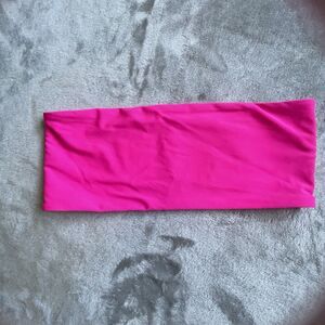 Hot Pink Bandeau Swimsuit Top Womens Large Swim Bikini Bathing Suit Summer Beach